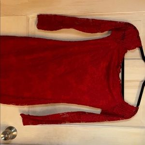 Red lace dress